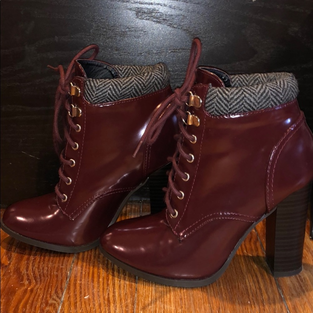 Burgundy boots